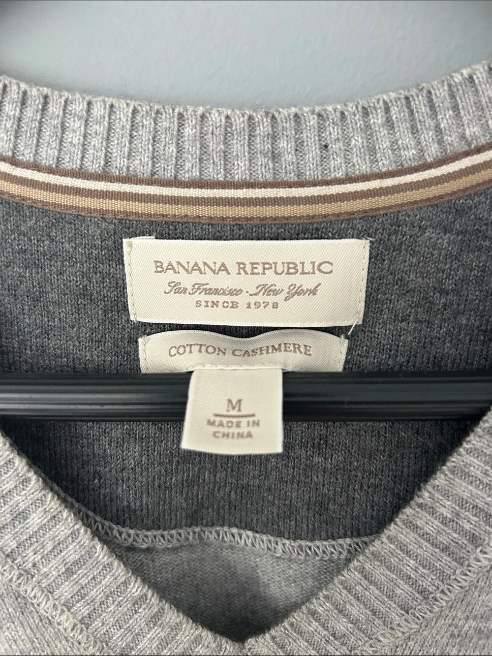 Banana Republic Light Gray V-Neck Sweater Vest